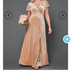 NWT Velvet wrap maxi dress beige